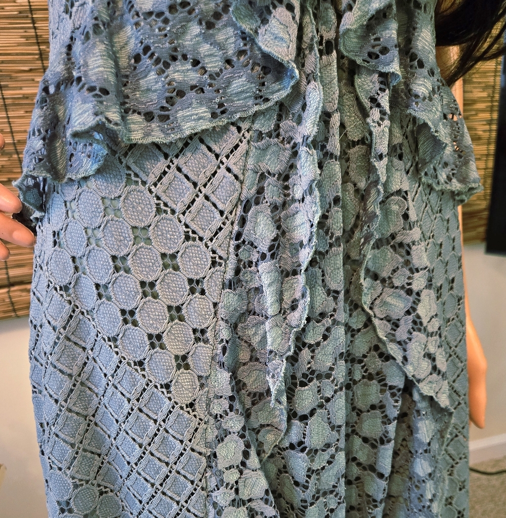 Anthropologie Sleeveless Lace Ruffle Dress - Picture 9 of 16